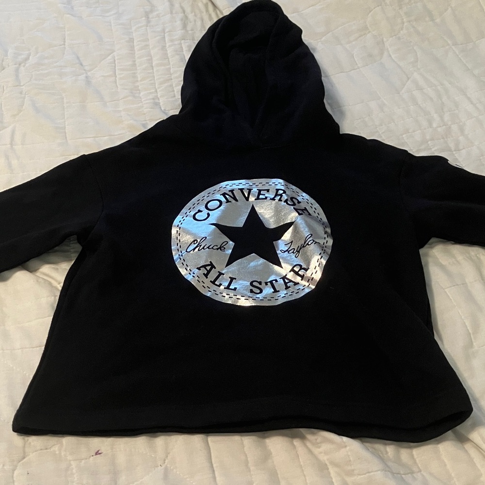 Converse Black Hoodie with Metallic Logo